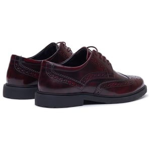 Hush Puppies Verity Hi-Shine Leather Women's Plum Brogues Shoes