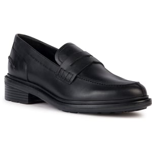Geox D Walk Pleasure F Leather Women's Black Moccasins Shoes