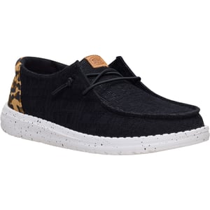 HEYDUDE Wendy Wildcat Katoenen Dames Zwarte/Leeuwin Mokassins Schoenen