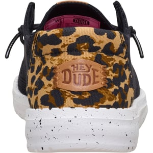HEYDUDE Wendy Wildcat Katoenen Dames Zwarte/Leeuwin Mokassins Schoenen