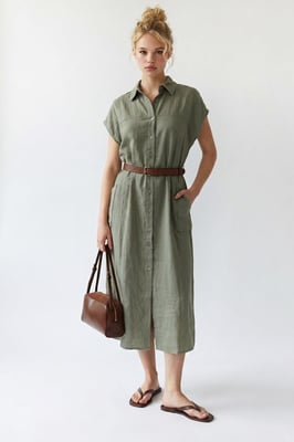 Geveste Midi Overhemdjurk