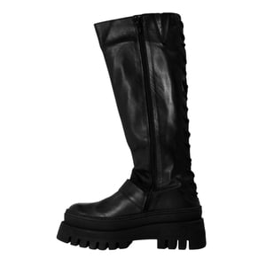 Steve Madden Dam Chez Läder Knähöga Stövlar (Svarta)