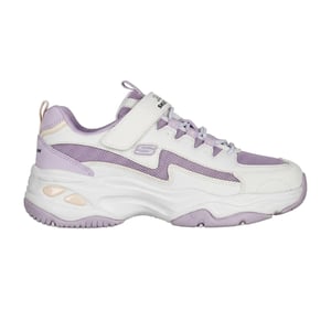 Skechers D´Lites 4.0 sportschoenen met dikke zool voor dames (Wit/Lavendel)