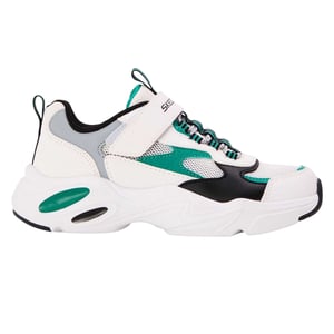 Skechers Stamina Airy-träningsskor för barn (Vit/grön)