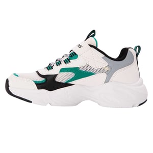 Skechers Stamina Airy-träningsskor för barn (Vit/grön)