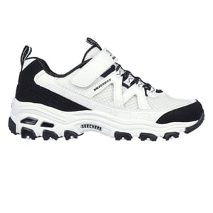 Skechers DLites Chunky Flat-sneakers för barn (Vit/Svart)