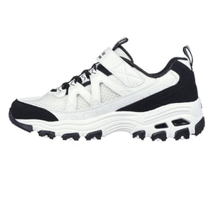 Skechers DLites Chunky Flat-sneakers för barn (Vit/Svart)