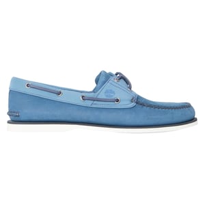 Timberland Klassieke platte bootschoenen voor heren van contrasterend leer (Donkerblauw)