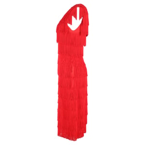 Stella McCartney Emma midi-jurk met franjes in rood polyester