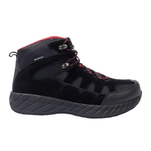 Donnay Mens Suede Waterproof Hiking Boots (Black/Red)