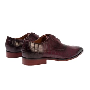 Giorgio Oxford-schoenen voor heren van Croc-volnerfleer (Maroon)