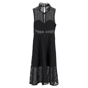 Sandro Paris Alisa gehaakte midi-jurk in zwart polyester