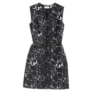 Balenciaga Jacquardmönstrad Mini Shiftklänning i Svart Bomull