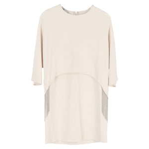 Stella McCartney Krista mini-jurk met cape-effect en franjes in witte viscose