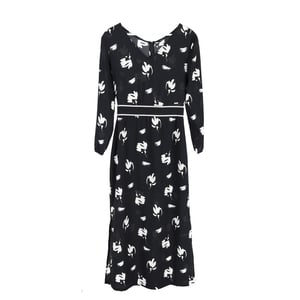 Armani Exchange midi-jurk met bloemenprint in zwart polyester