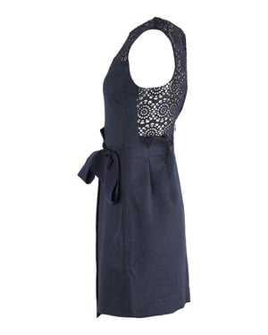 Sandro Justin Jacquard minijurk in marineblauw polyester