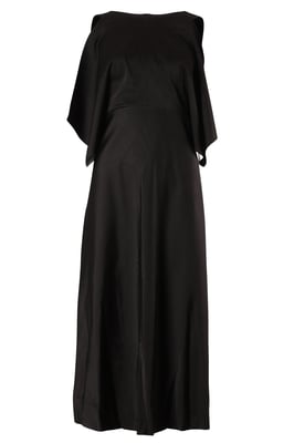 Balenciaga Cold Shoulder Midiklänning i svart cupro