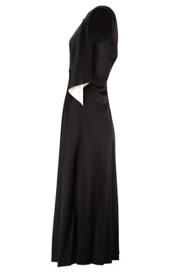 Balenciaga Cold Shoulder Midiklänning i svart cupro