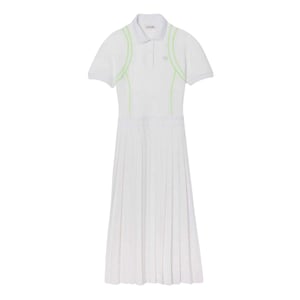 Lacoste Dames Neon Tape Poloshirt Jurk (Wit)