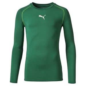 Puma Kinder-/jeugd-basislaagshirt met lange mouwen en contrasterende details (Groen)
