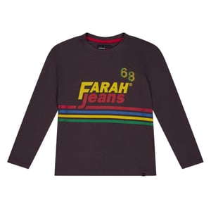 Farah Kinder/Kinder-T-shirt met lange mouwen en logo (Rood)