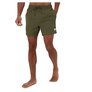Threadbare Heren Textured Relaxed Fit Zwemshort (Kaki Groen)