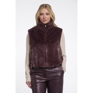 Rino & Pelle short faux fur waistcoat nikki.7002611 10873 chocolate bean