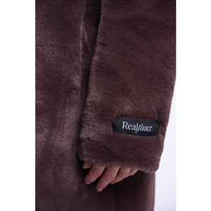Rino & Pelle single breasted faux fur coat nonna.7002611 10873 chocolate bean