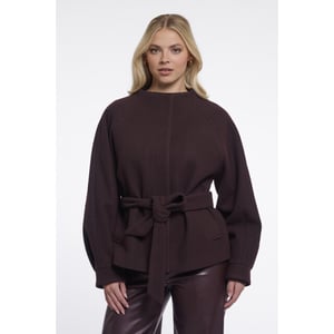 Rino & Pelle short coat with collar cornelia.7002611 10873 chocolate bean