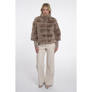 Rino & Pelle jacket with rib cuffs feline.7002611 11100 mocha latte