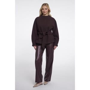 Rino & Pelle short coat with collar cornelia.7002611 10873 chocolate bean