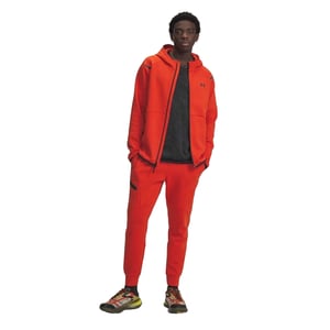 Under Armour Heren-joggingbroek van Unstoppable-fleece met ritszakken (Oranje)