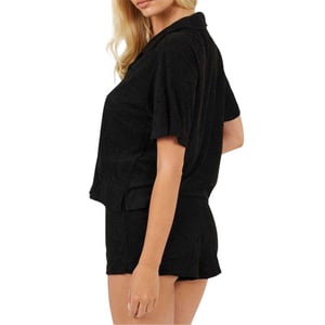Brave Soul Womens/Ladies Collared Loungewear Set (Black)