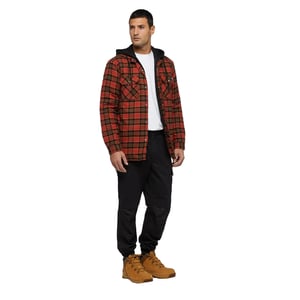 Dickies Heren Flanellen Overhemd met Capuchon (Rood Oker)