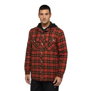 Dickies Heren Flanellen Overhemd met Capuchon (Rood Oker)