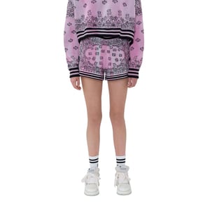 Amiri Dames/Dames Gebreide Bandana Basketbal Shorts (Roze/Zwart)