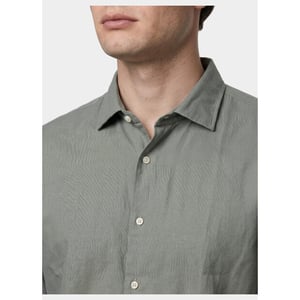 Bos Bright Blue Casual hemd lange mouw linnen shirt 5405.426/356