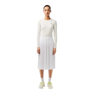 Lacoste Midi-rok voor dames met plooien en elastische tailleband (Wit)