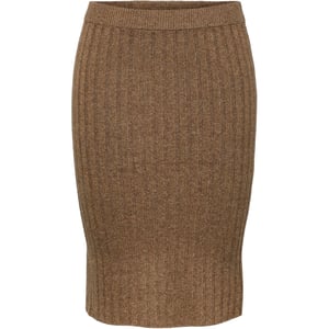 Pieces Cava geribbelde kokerrok voor dames (Fossiel)