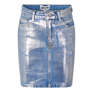 AmyLynn Metallic denim minirok voor dames (Blauw)