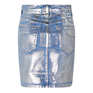 AmyLynn Metallic denim minirok voor dames (Blauw)