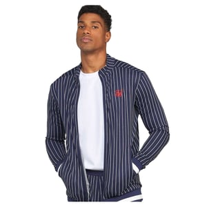 SikSilk Heren Mock Neck Raglan Track Top met lange mouwen (Marine)