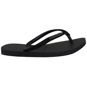 Havaianas Slim Glitter Womens Black Flip-Flops