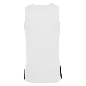 Nike Basketbalshirt voor kinderen met V-hals en zonder mouwen (Wit/zwart)
