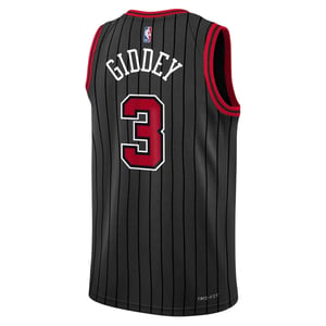 Nike Giddey Chicago Bulls basketbalshirt voor kinderen (Zwart)