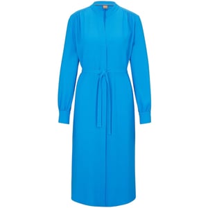 Boss Dibanorah midi-shirtjurk met V-hals en lange mouwen voor dames (Helder Blauw)
