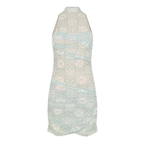 Off White Womens/Ladies Tulle High Collar Slip Dress (Blue/White)