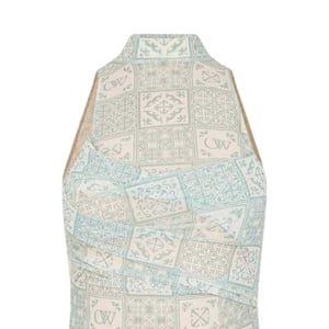 Off White Womens/Ladies Tulle High Collar Slip Dress (Blue/White)