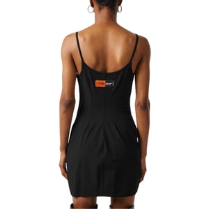 Heron Preston Dames Scoop Neck Spaghetti Strap Slip Dress (Zwart)