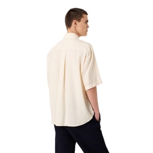 Emporio Armani EA7 Heren Relaxed Fit Overhemd met Korte Mouwen (Crème)